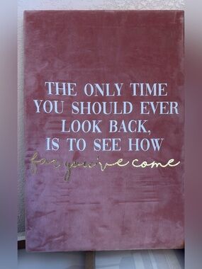 Inspirational Wall Canvas in Dusty Rose with Gold Script